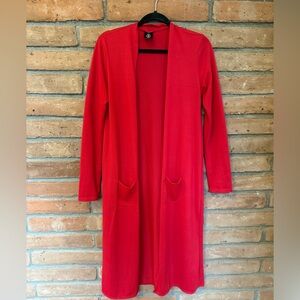 Agnes & Dora Vibrant Red Open Cardigan